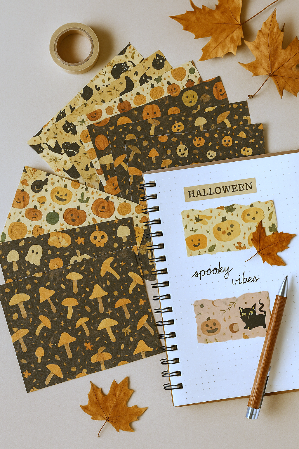 Papeles decorativos “Spooky Vibes” 🎃🕸️