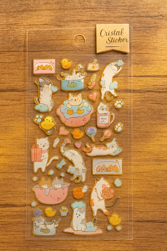 Stickers Crystal  “Gatitos en el baño”
